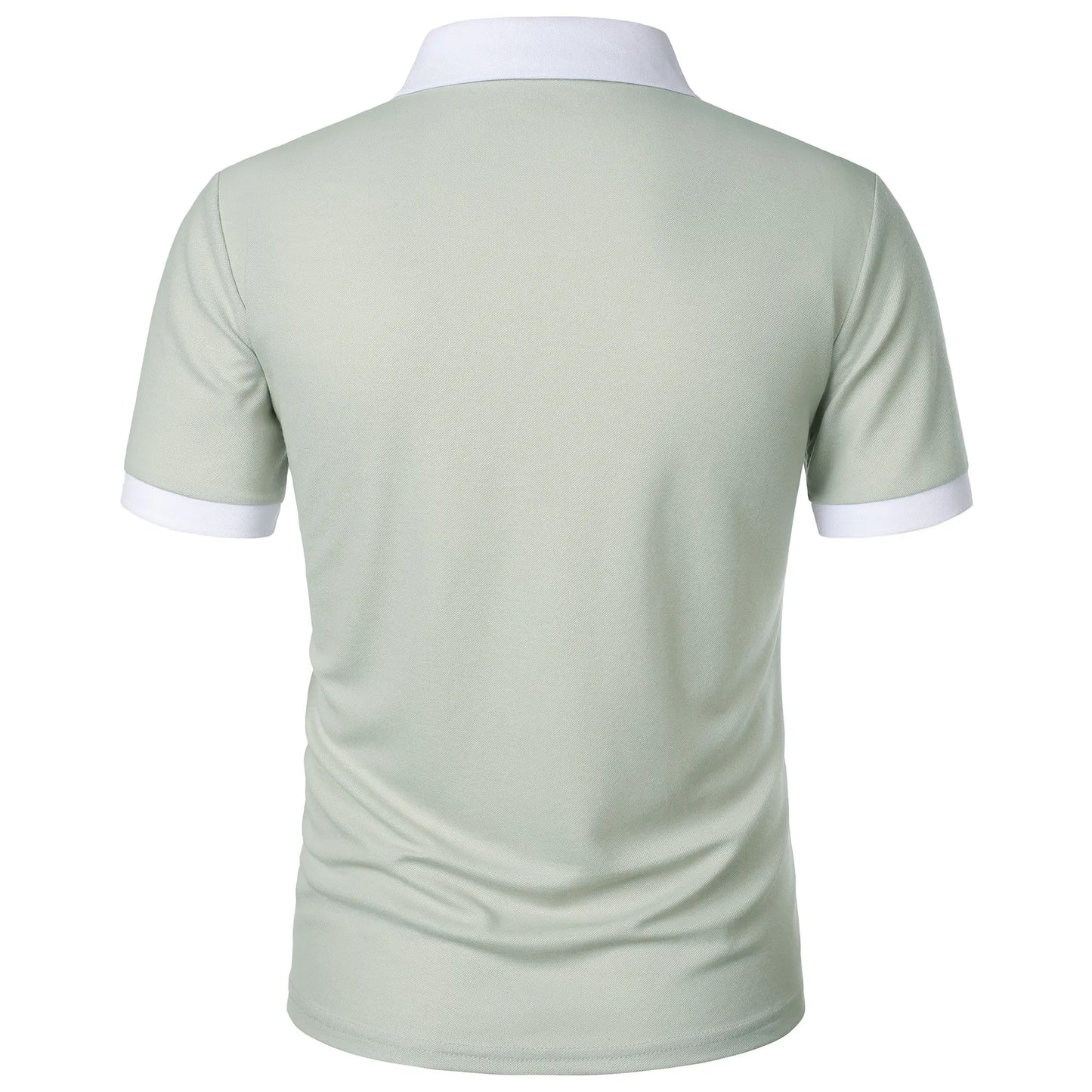 Men's Fashion Casual top Short Sleeve color with stylish zipper with men's lapel short sleeve top T-shirt Fashion short sleeve