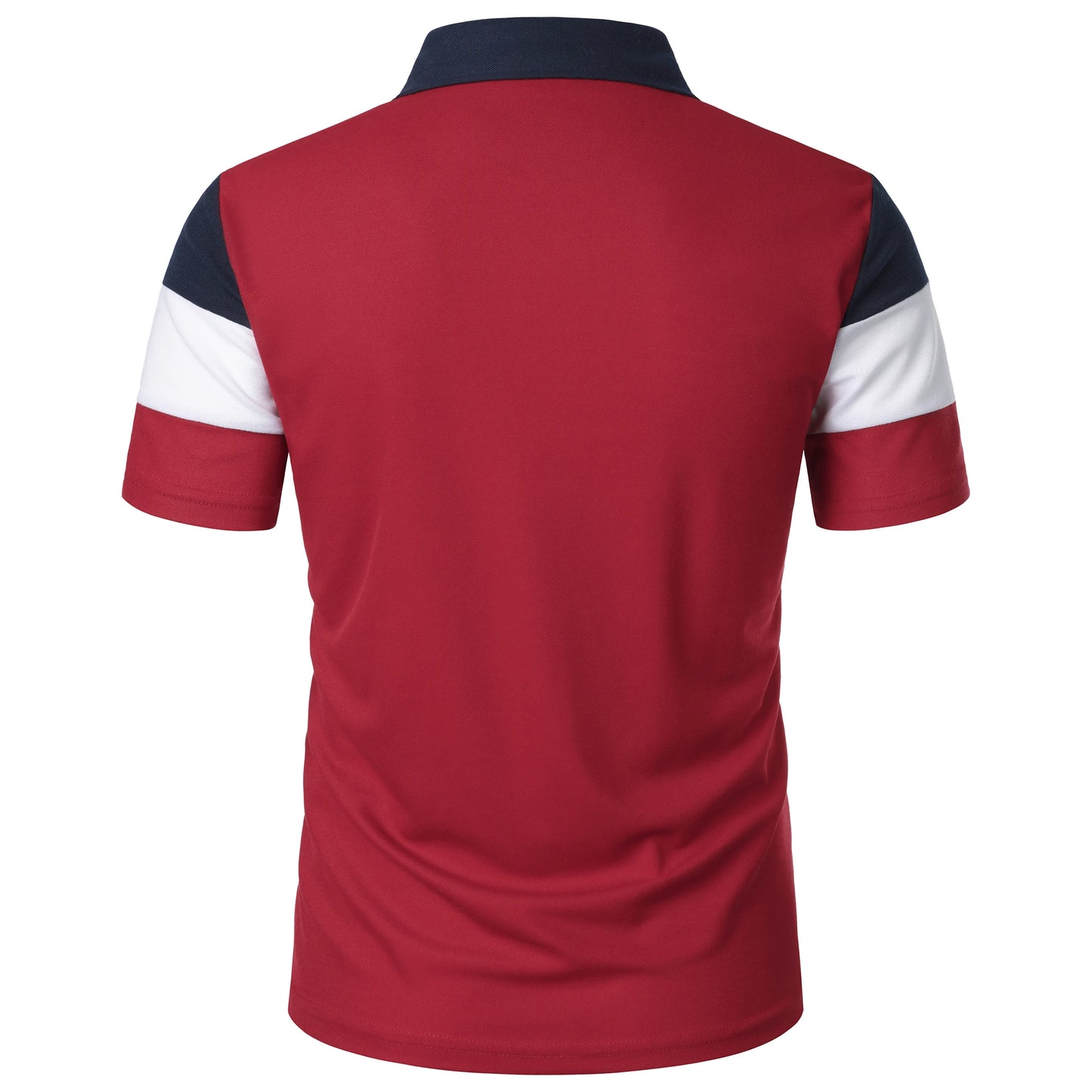 Men's short sleeve chest three stripes color matching fashion with men's lapel short sleeve men's fashion casual top T-shirt