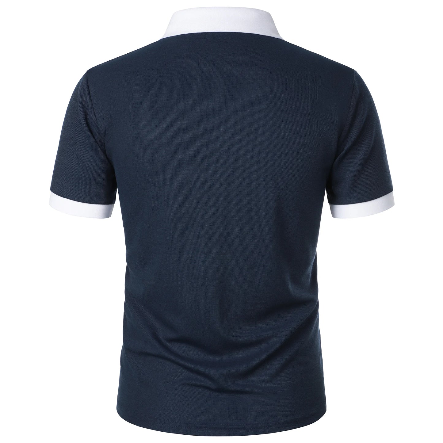Men's Fashion Casual top Short Sleeve color with stylish zipper with men's lapel short sleeve top T-shirt Fashion short sleeve