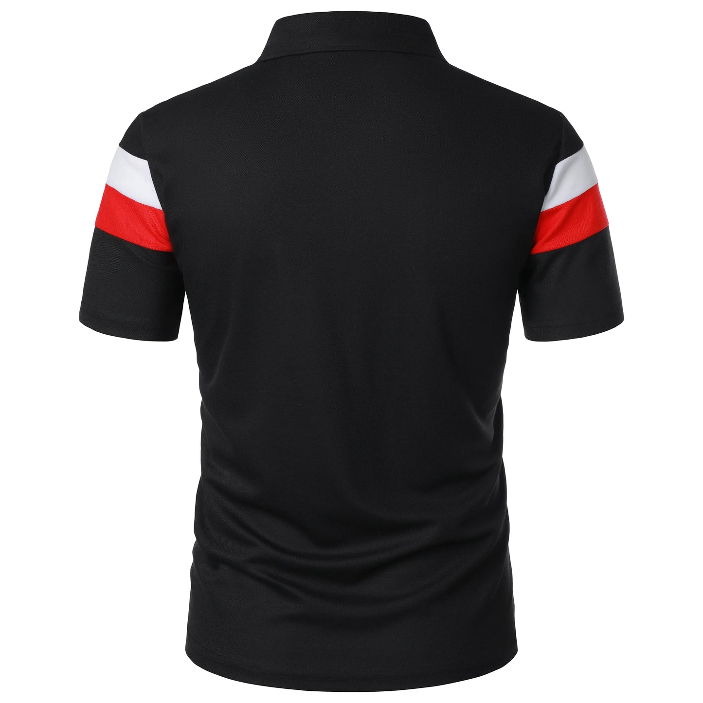 Men's short sleeve chest three stripes color matching fashion with men's lapel short sleeve men's fashion casual top T-shirt