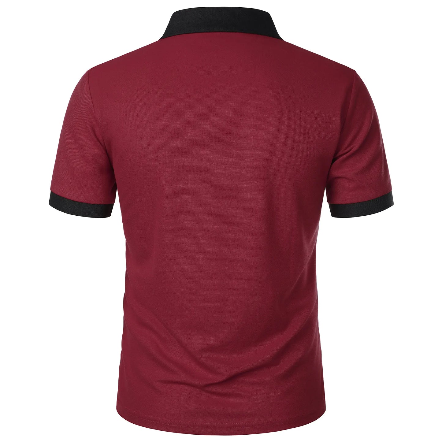 Men's Fashion Casual top Short Sleeve color with stylish zipper with men's lapel short sleeve top T-shirt Fashion short sleeve