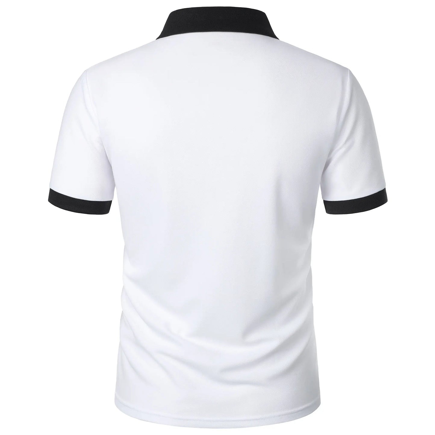 Men's Fashion Casual top Short Sleeve color with stylish zipper with men's lapel short sleeve top T-shirt Fashion short sleeve