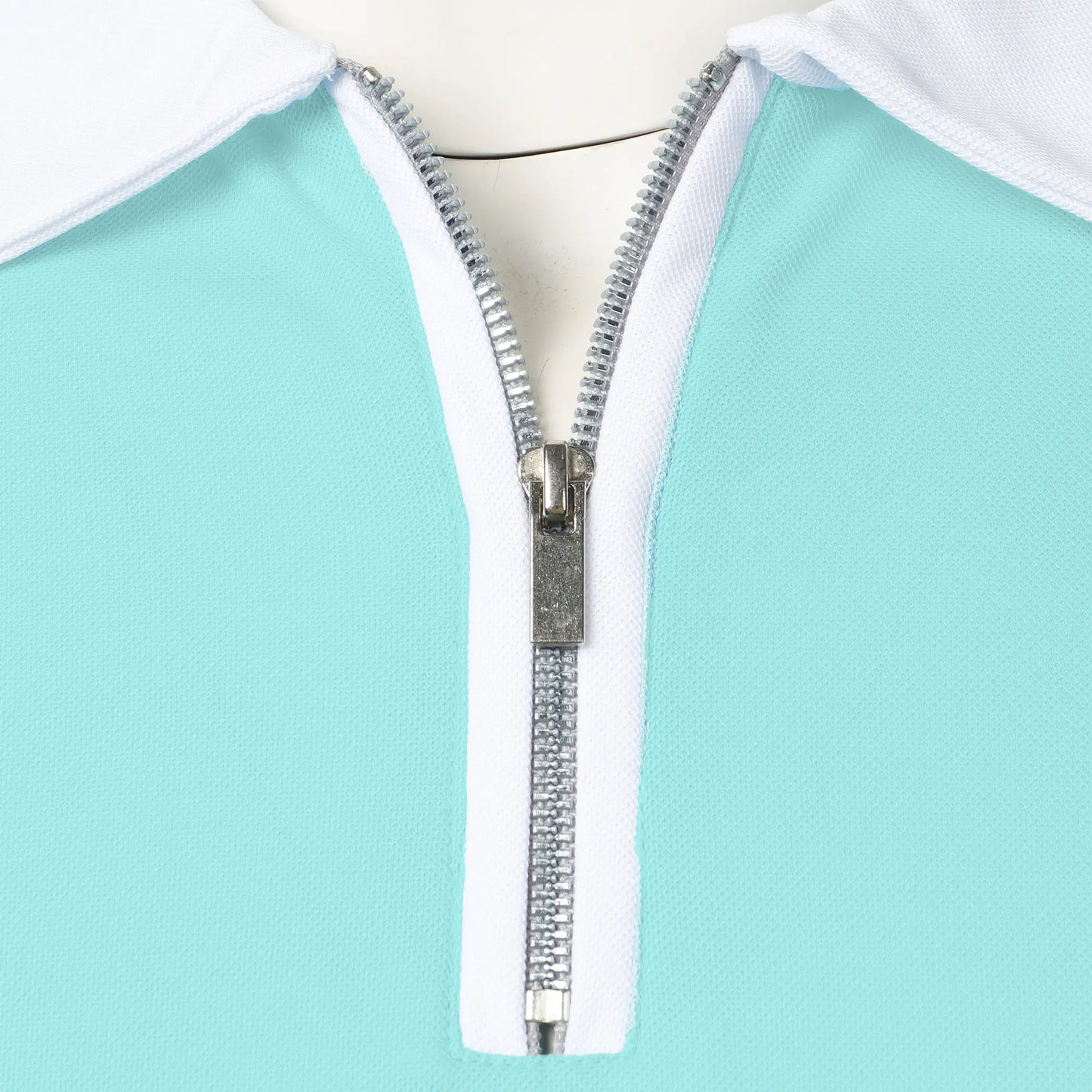 Men's Fashion Casual top Short Sleeve color with stylish zipper with men's lapel short sleeve top T-shirt Fashion short sleeve