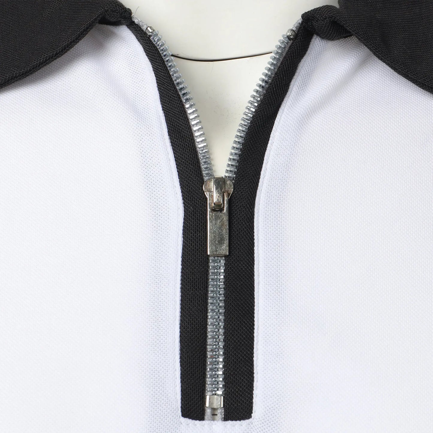 Men's Fashion Casual top Short Sleeve color with stylish zipper with men's lapel short sleeve top T-shirt Fashion short sleeve