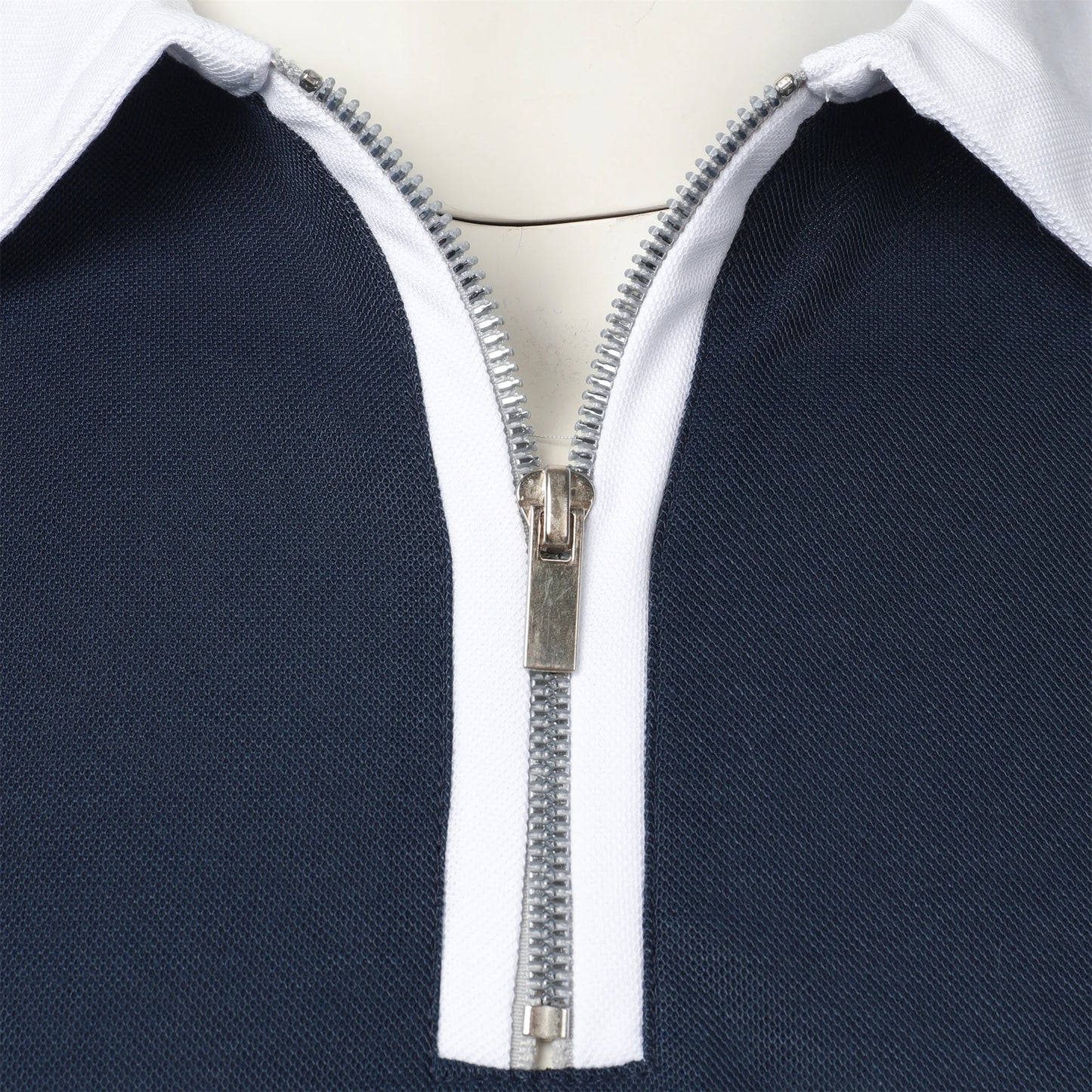 Men's Fashion Casual top Short Sleeve color with stylish zipper with men's lapel short sleeve top T-shirt Fashion short sleeve