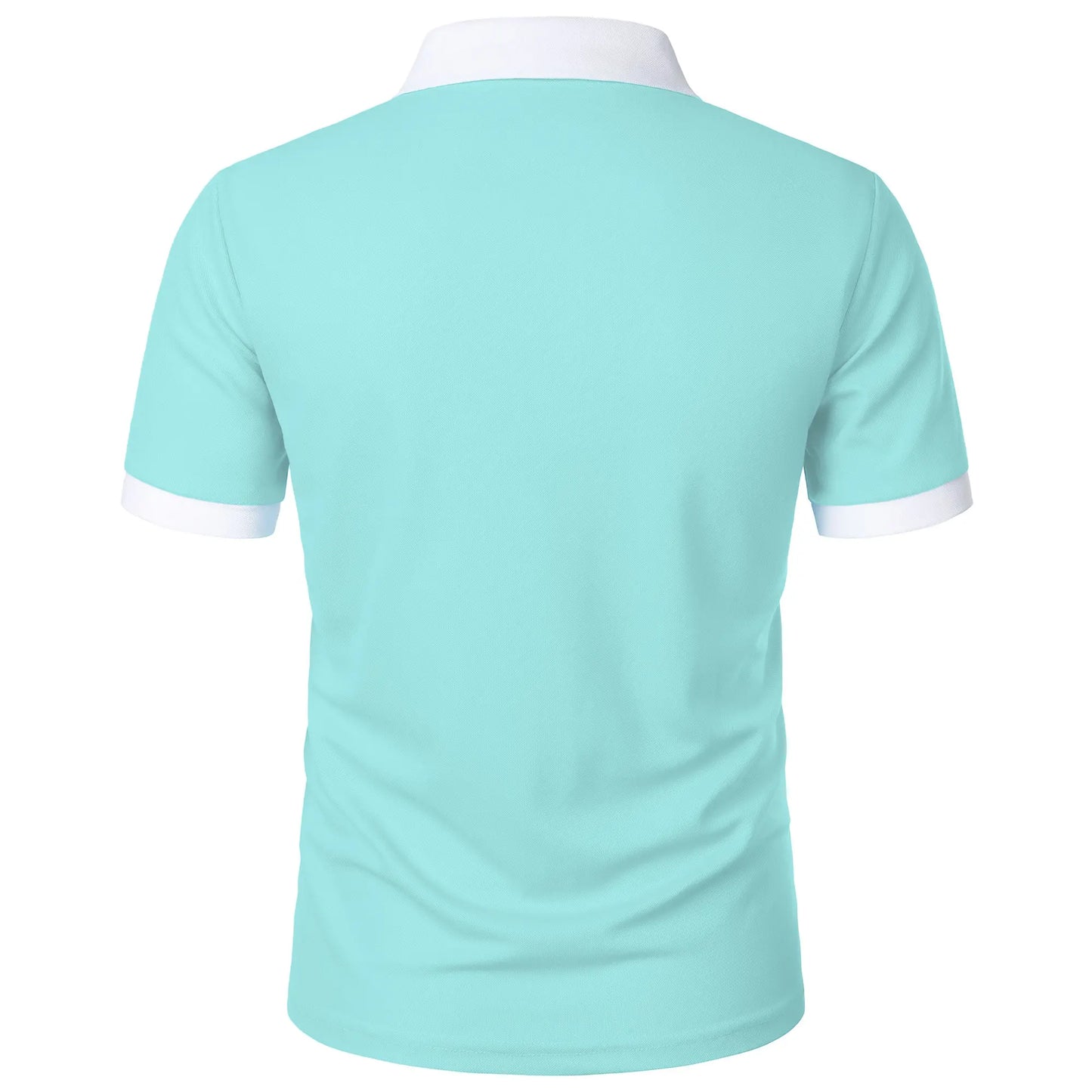 Men's Fashion Casual top Short Sleeve color with stylish zipper with men's lapel short sleeve top T-shirt Fashion short sleeve