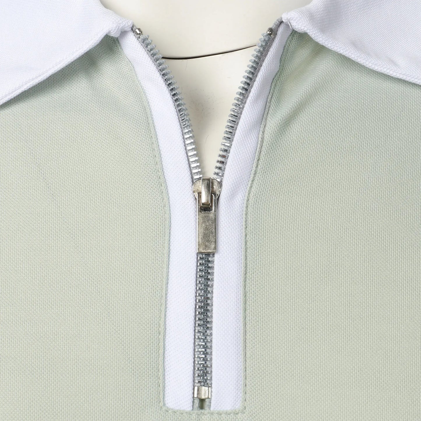 Men's Fashion Casual top Short Sleeve color with stylish zipper with men's lapel short sleeve top T-shirt Fashion short sleeve