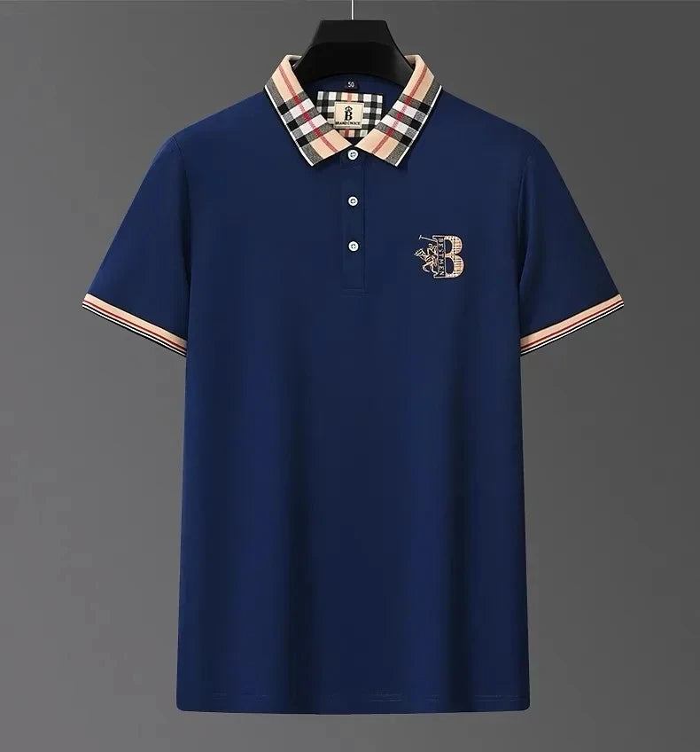 Men's short sleeved luxury brand POLO shirt summer new jacquard design fashionable classic golf top soft breathable T-shirt