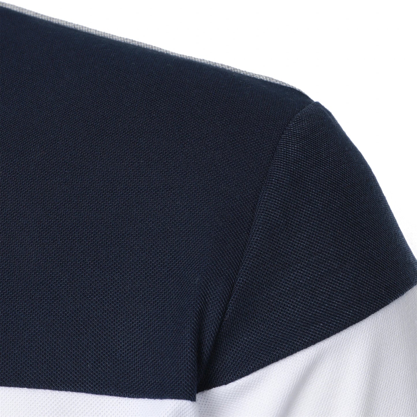 Men's short sleeve chest three stripes color matching fashion with men's lapel short sleeve men's fashion casual top T-shirt
