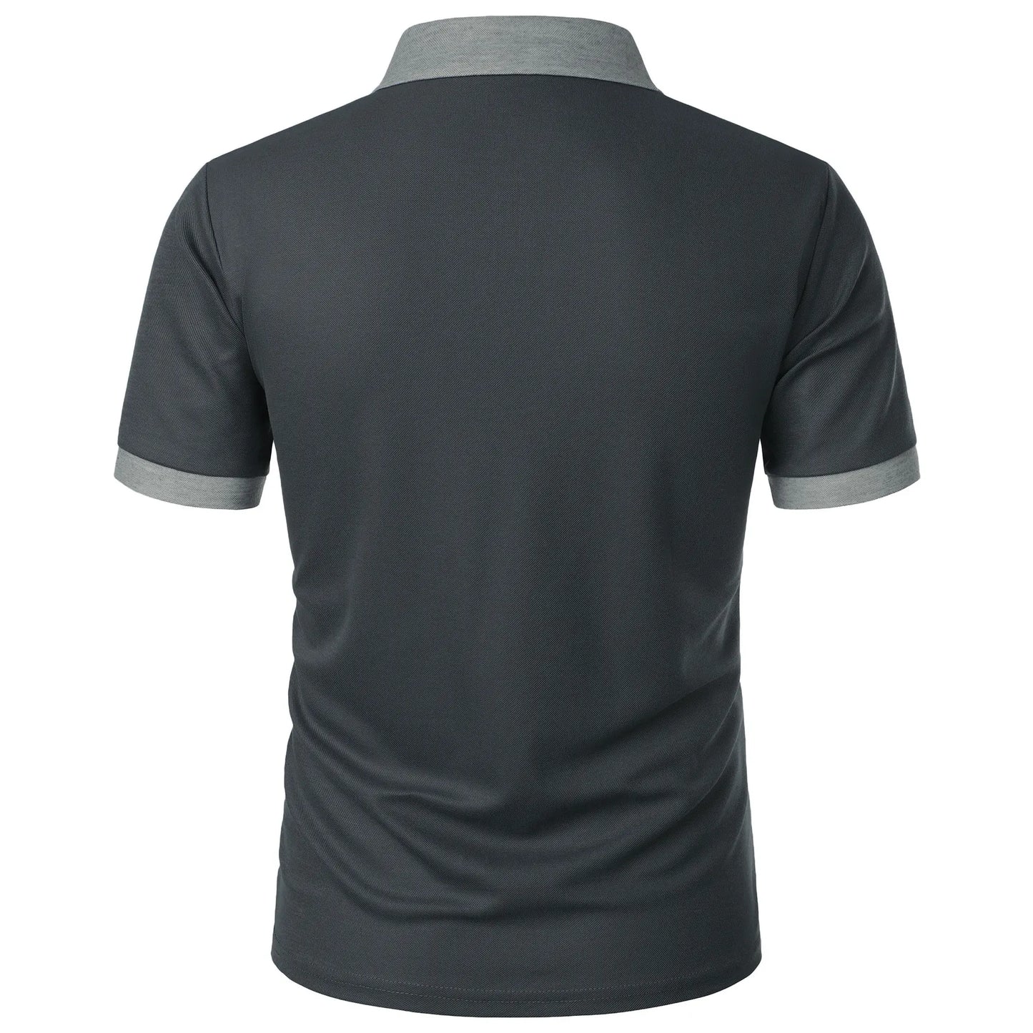 Men's Fashion Casual top Short Sleeve color with stylish zipper with men's lapel short sleeve top T-shirt Fashion short sleeve