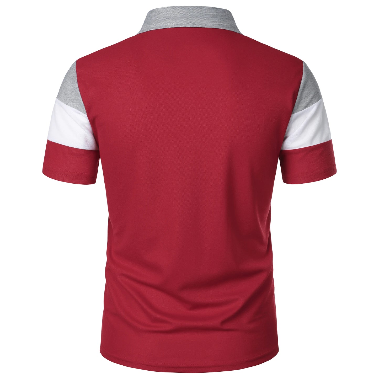 Men's short sleeve chest three stripes color matching fashion with men's lapel short sleeve men's fashion casual top T-shirt