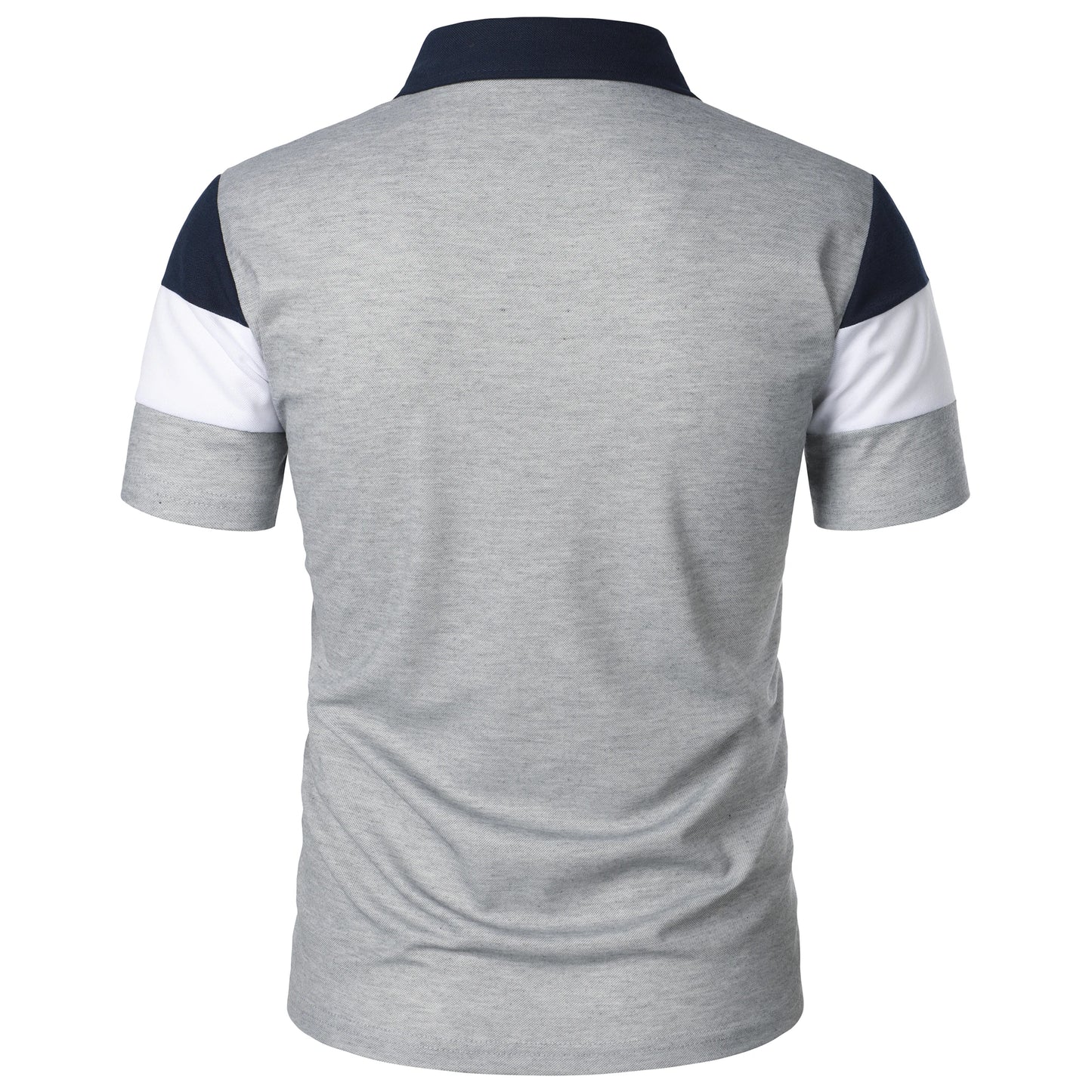 Men's short sleeve chest three stripes color matching fashion with men's lapel short sleeve men's fashion casual top T-shirt