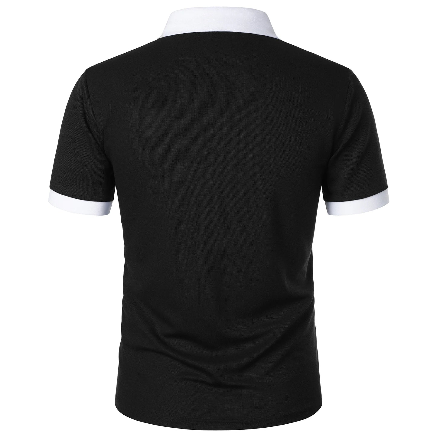 Men's Fashion Casual top Short Sleeve color with stylish zipper with men's lapel short sleeve top T-shirt Fashion short sleeve