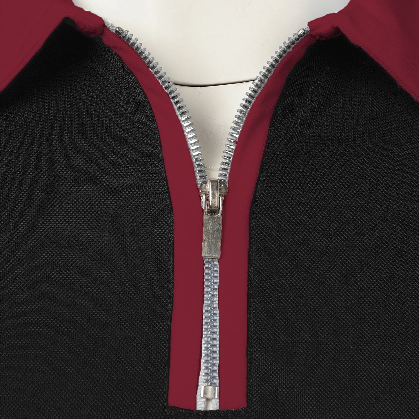 Men's Fashion Casual top Short Sleeve color with stylish zipper with men's lapel short sleeve top T-shirt Fashion short sleeve