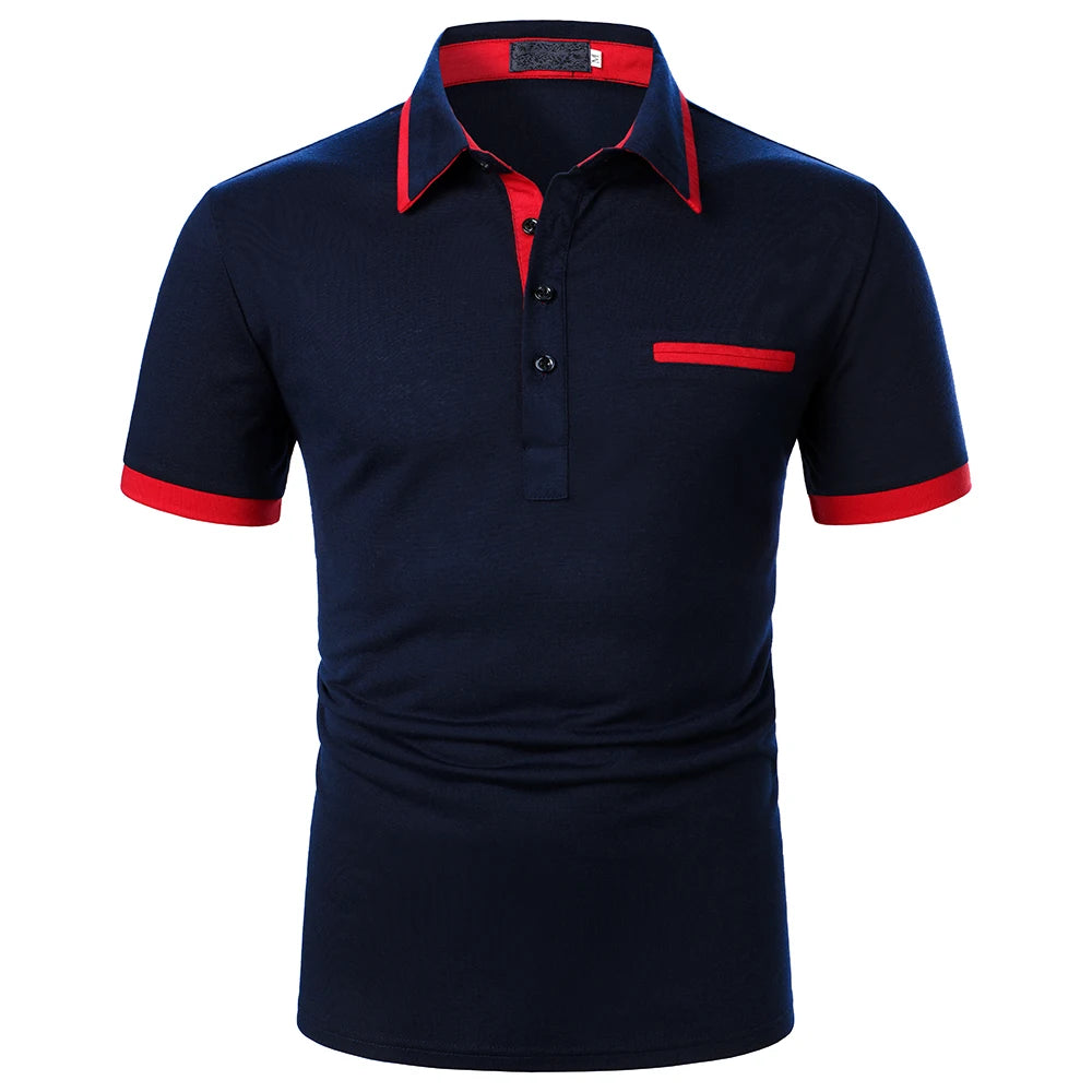 Men Polo Men Shirt Short Sleeve Polo Shirt Contrast Color Polo New Clothing Summer Urban Business Casual Fashion Men tops