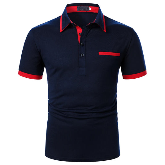 Men Polo Men Shirt Short Sleeve Polo Shirt Contrast Color Polo New Clothing Summer Urban Business Casual Fashion Men tops