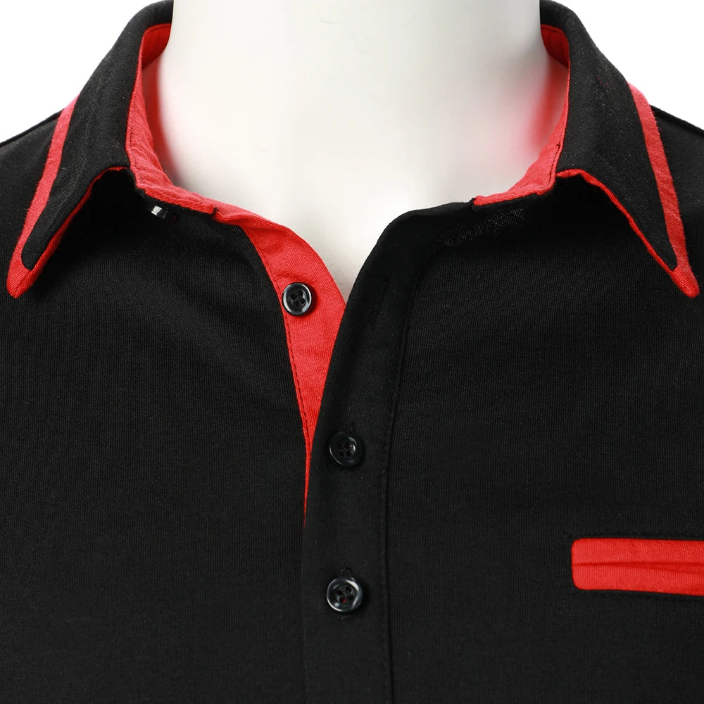 Men Polo Men Shirt Short Sleeve Polo Shirt Contrast Color Polo New Clothing Summer Urban Business Casual Fashion Men tops