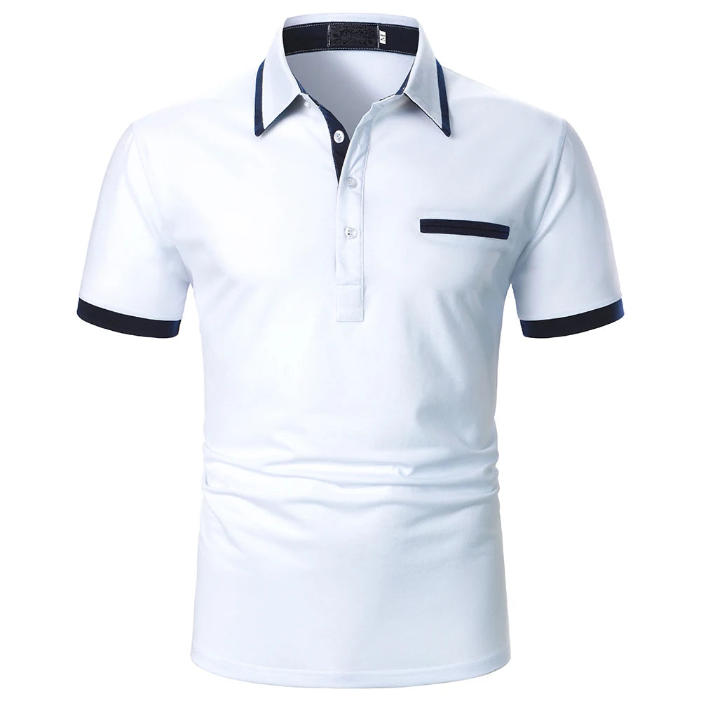 Men Polo Men Shirt Short Sleeve Polo Shirt Contrast Color Polo New Clothing Summer Urban Business Casual Fashion Men tops