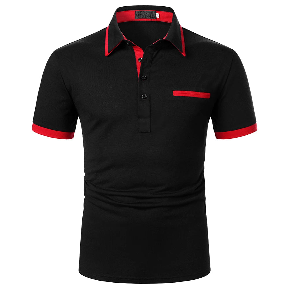 Men Polo Men Shirt Short Sleeve Polo Shirt Contrast Color Polo New Clothing Summer Urban Business Casual Fashion Men tops