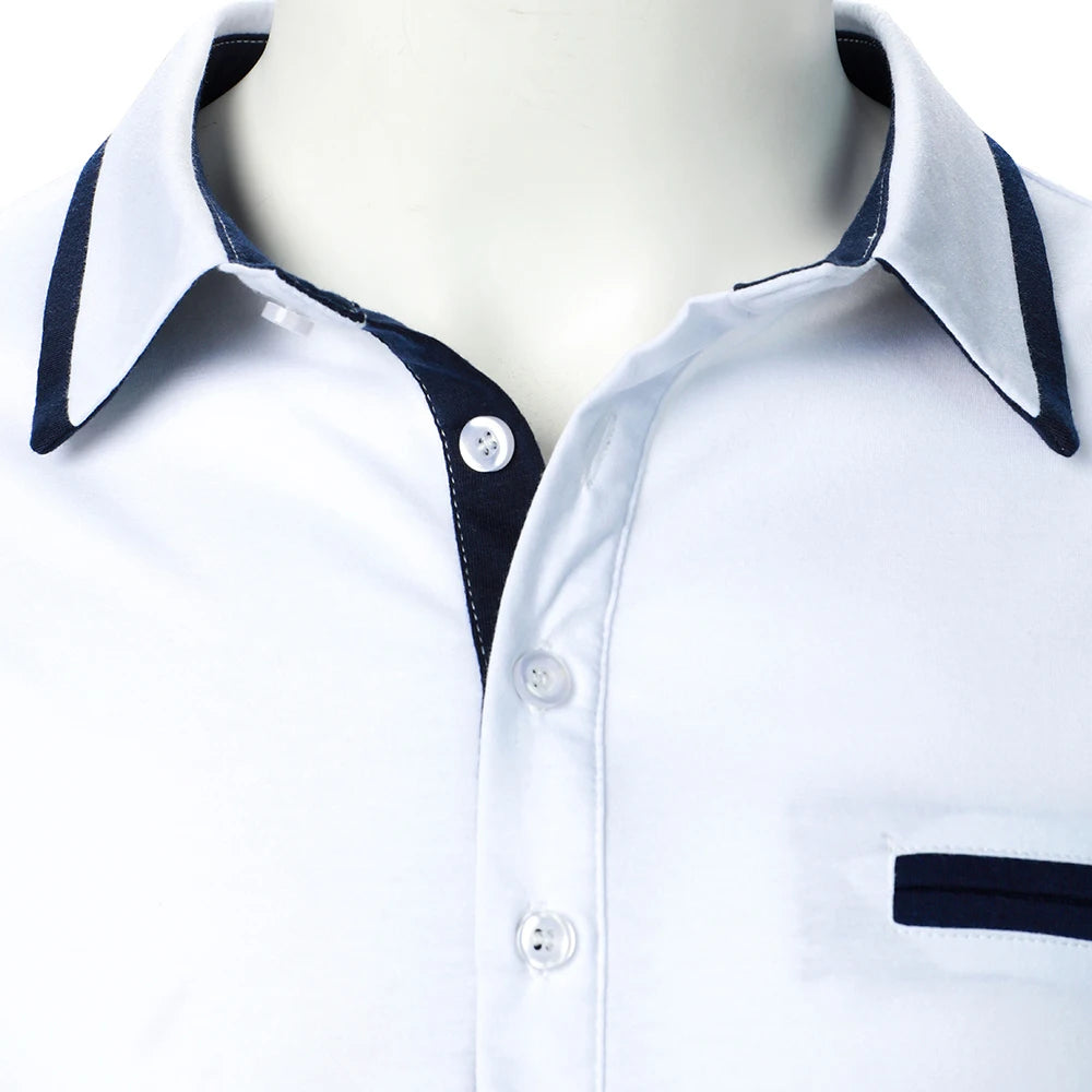 Men Polo Men Shirt Short Sleeve Polo Shirt Contrast Color Polo New Clothing Summer Urban Business Casual Fashion Men tops