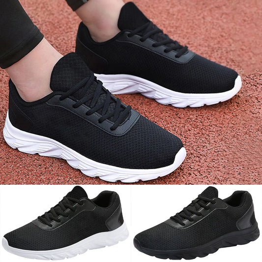 Mens Leather Sneaker Sports Shoes Simple Solid Color Fashion Summer New Pattern Mesh Breathable Classic Sneaker Zapatillas