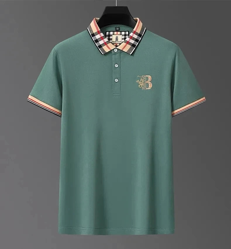 Men's short sleeved luxury brand POLO shirt summer new jacquard design fashionable classic golf top soft breathable T-shirt