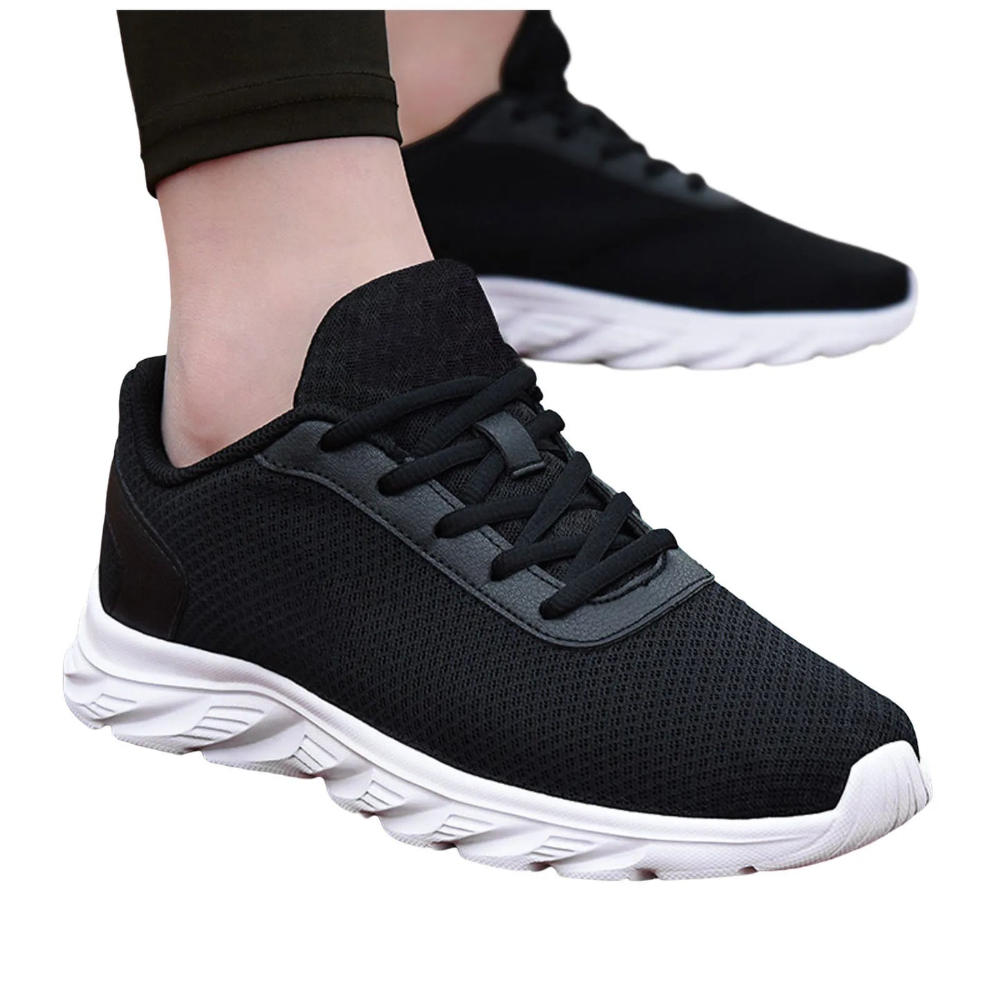 Mens Leather Sneaker Sports Shoes Simple Solid Color Fashion Summer New Pattern Mesh Breathable Classic Sneaker Zapatillas