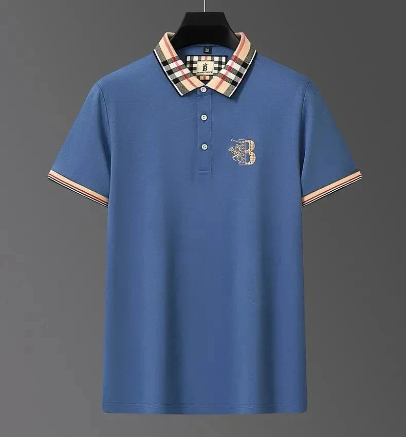 Men's short sleeved luxury brand POLO shirt summer new jacquard design fashionable classic golf top soft breathable T-shirt