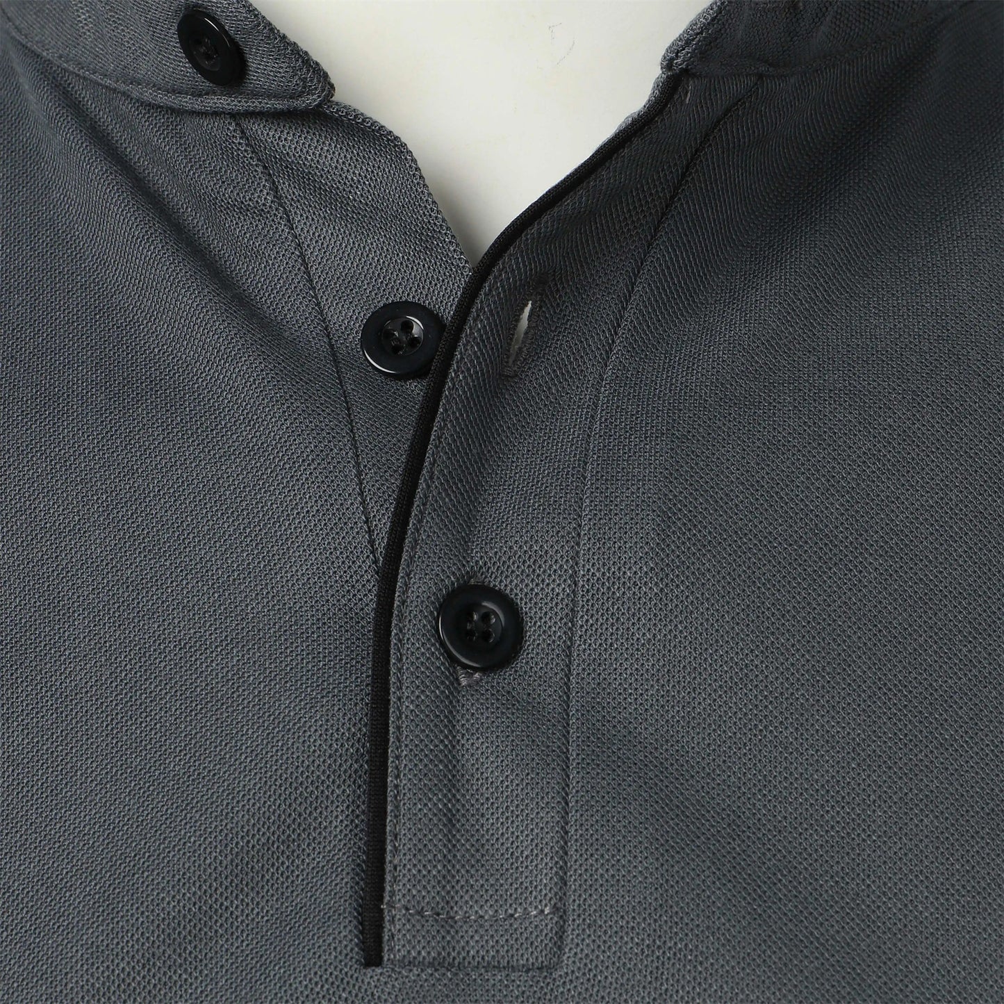 Men's solid color short-sleeved stand collar T-shirt casual top