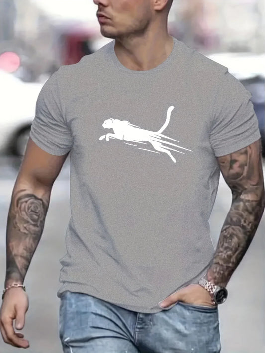 2024 T-shirt Summer New 100% Cotton Fashion Men's English Letter Print Pattern Casual Loose Street Fitness High Quality Top