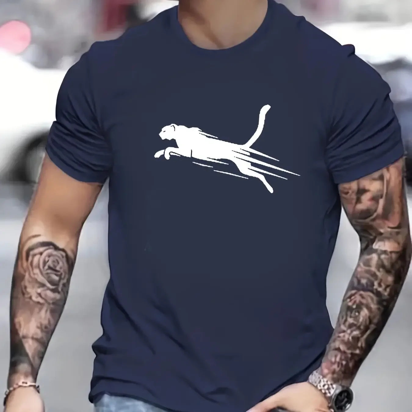 2024 T-shirt Summer New 100% Cotton Fashion Men's English Letter Print Pattern Casual Loose Street Fitness High Quality Top