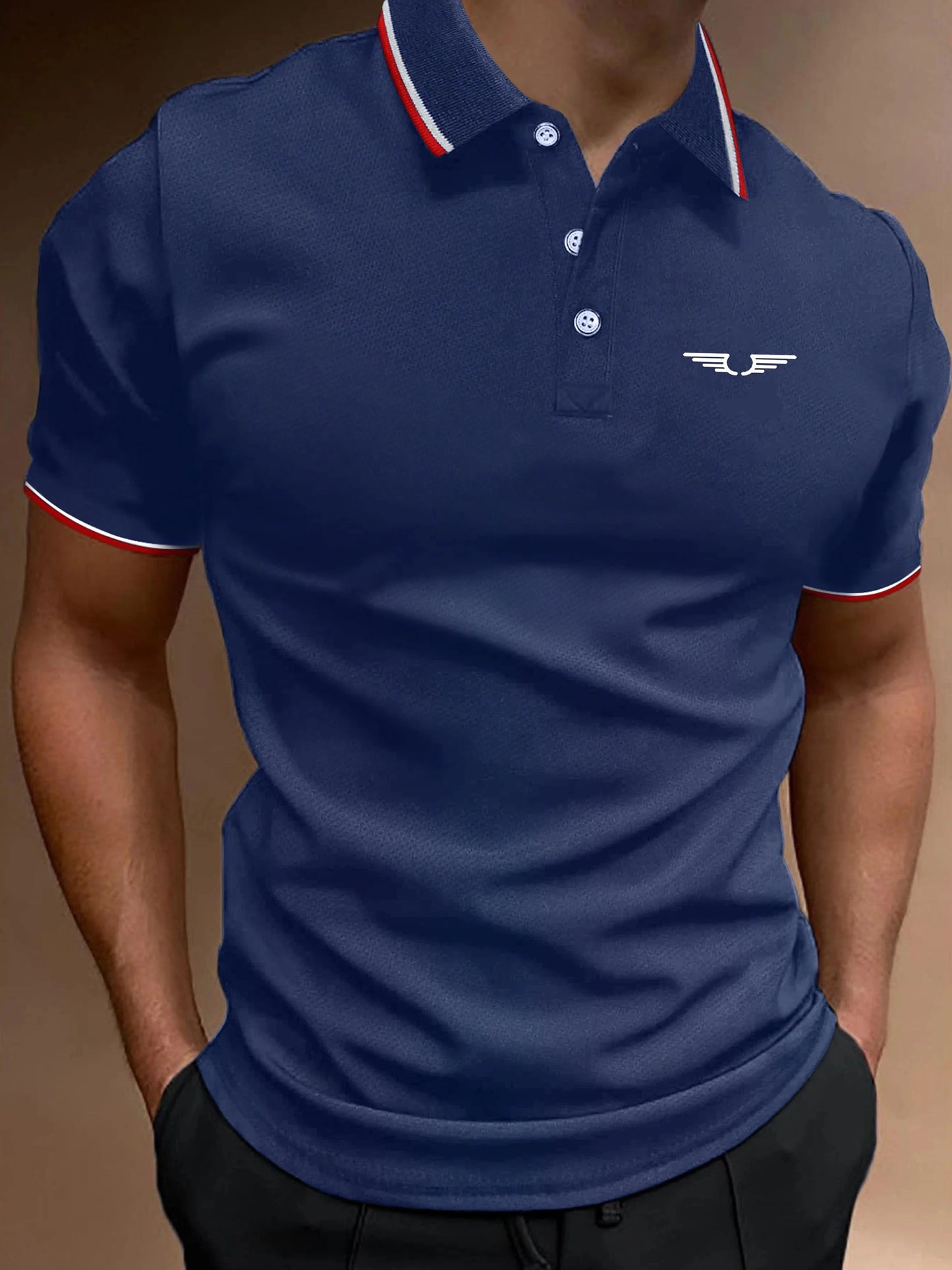 Men's Golf Shirt lightning Print Short Sleeve Men's Casual Fashion Polo Shirt Breathable and Comfortable Embroidered Top