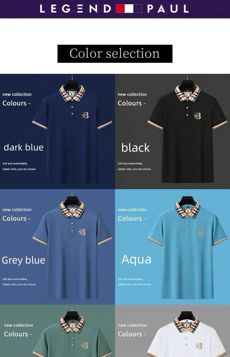 Men's short sleeved luxury brand POLO shirt summer new jacquard design fashionable classic golf top soft breathable T-shirt