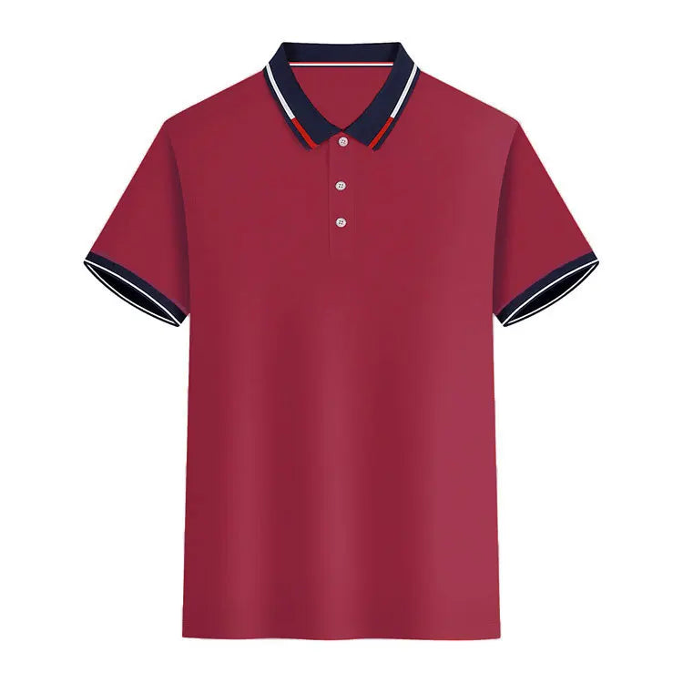 Men's short-sleeved top Short-sleeved daily casual lapel casual short-sleeved button-down T-shirt Men's casual top T-shirt