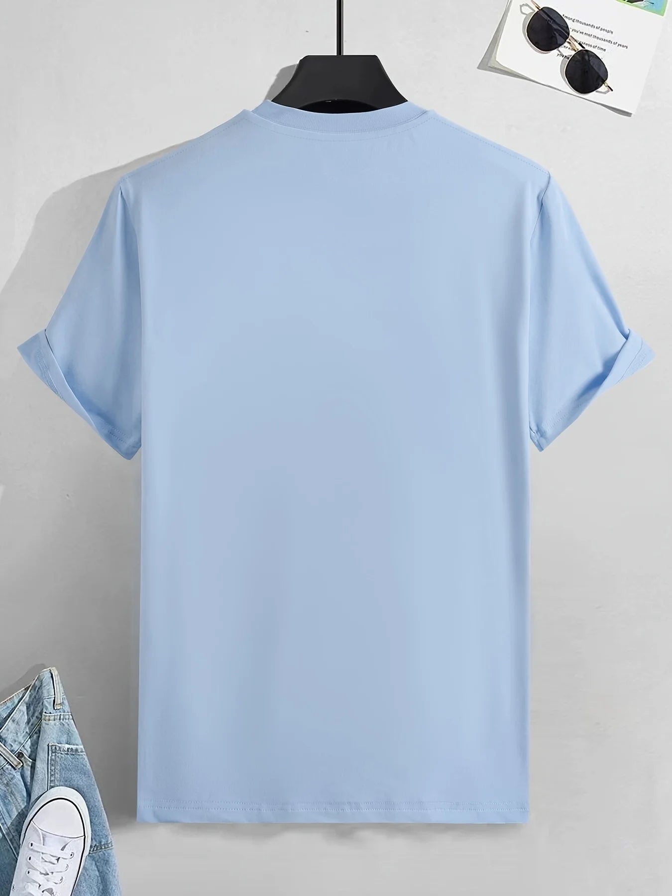 Men's 100% pure cotton summer loose fit large Usa print casual slim fit round neck short sleeved T-shirt top