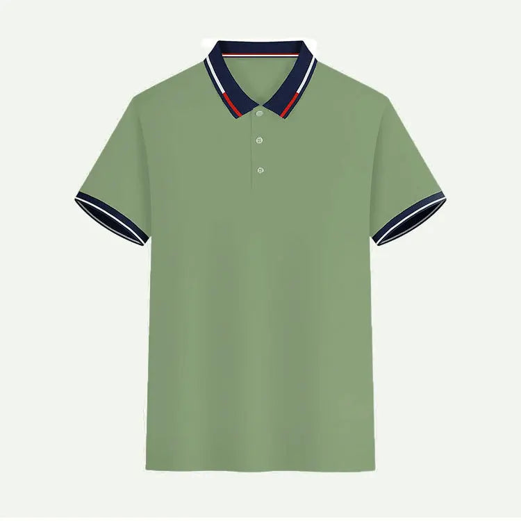Men's short-sleeved top Short-sleeved daily casual lapel casual short-sleeved button-down T-shirt Men's casual top T-shirt