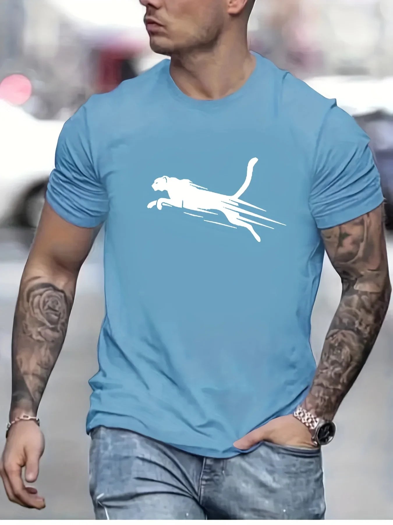 2024 T-shirt Summer New 100% Cotton Fashion Men's English Letter Print Pattern Casual Loose Street Fitness High Quality Top