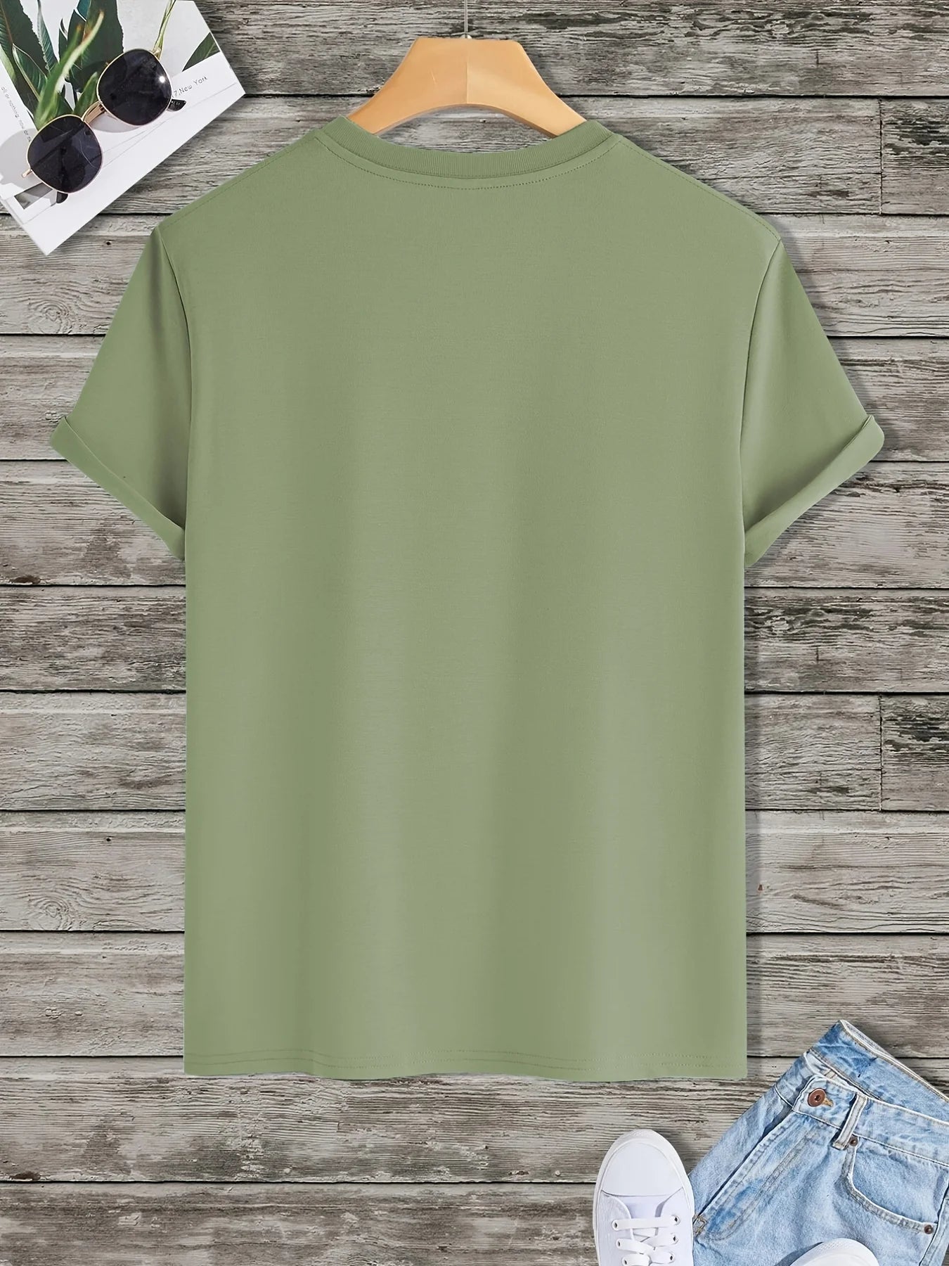 Men's 100% pure cotton summer loose fit large Usa print casual slim fit round neck short sleeved T-shirt top