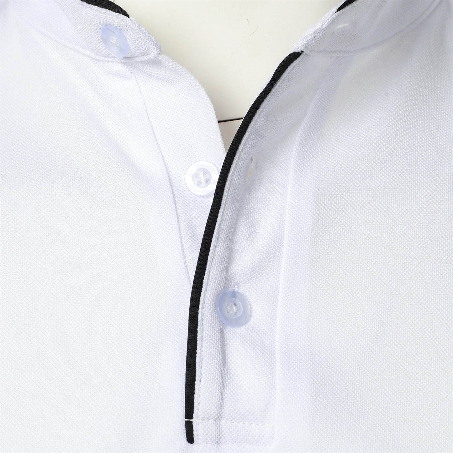 Men's solid color short-sleeved stand collar T-shirt casual top