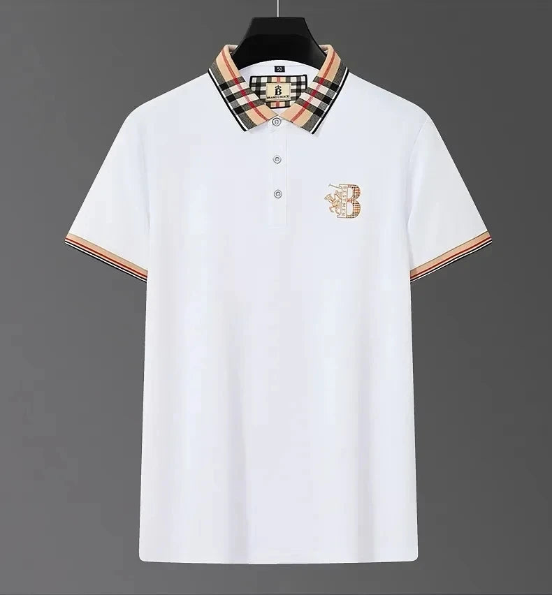 Men's short sleeved luxury brand POLO shirt summer new jacquard design fashionable classic golf top soft breathable T-shirt