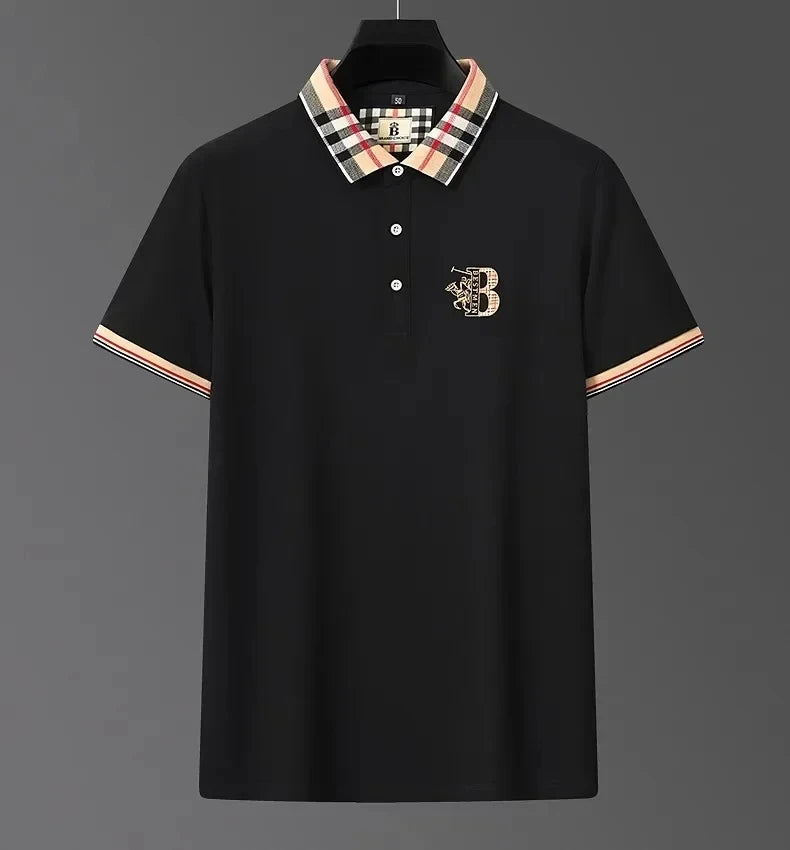 Men's short sleeved luxury brand POLO shirt summer new jacquard design fashionable classic golf top soft breathable T-shirt