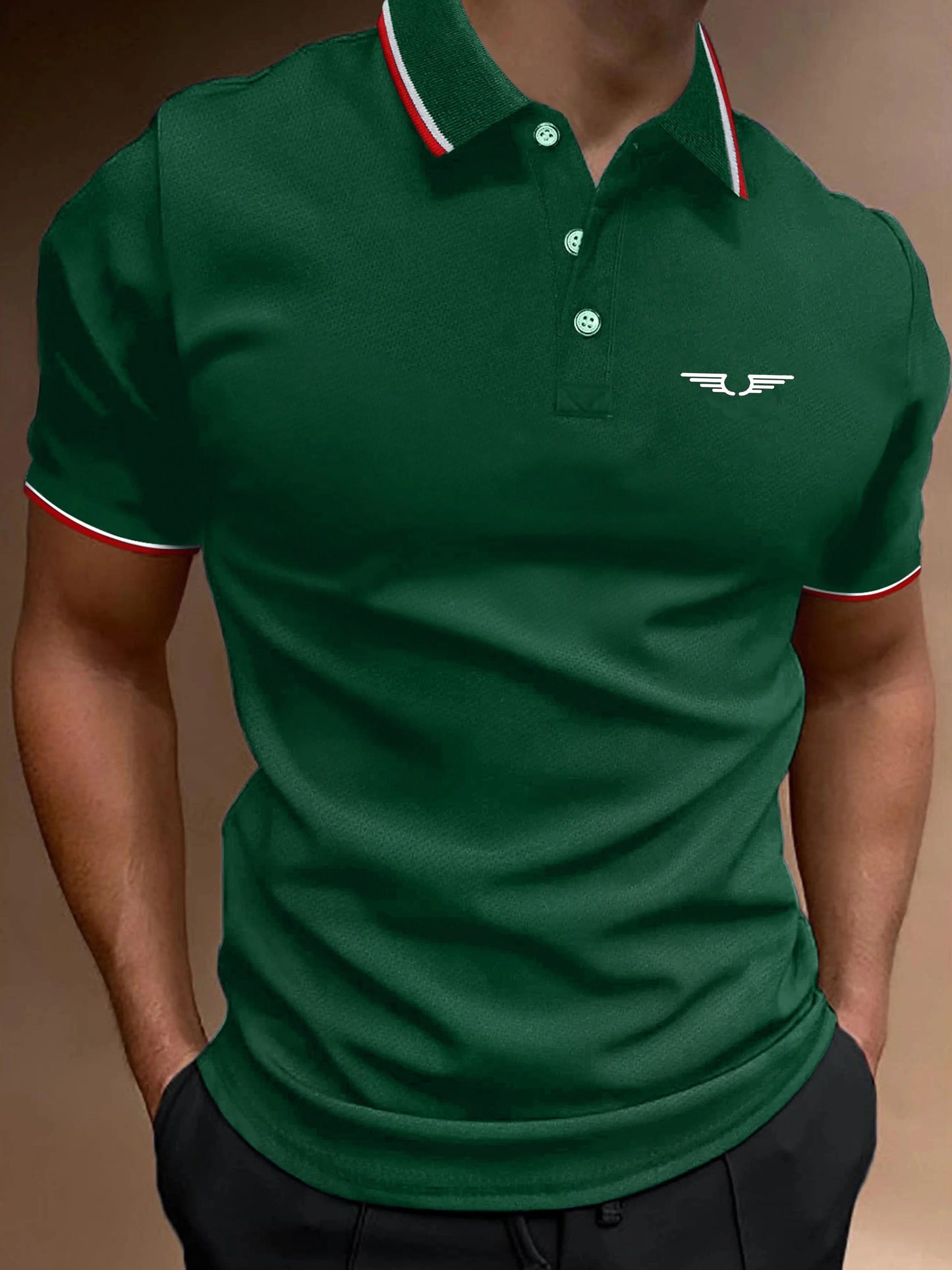 Men's Golf Shirt lightning Print Short Sleeve Men's Casual Fashion Polo Shirt Breathable and Comfortable Embroidered Top