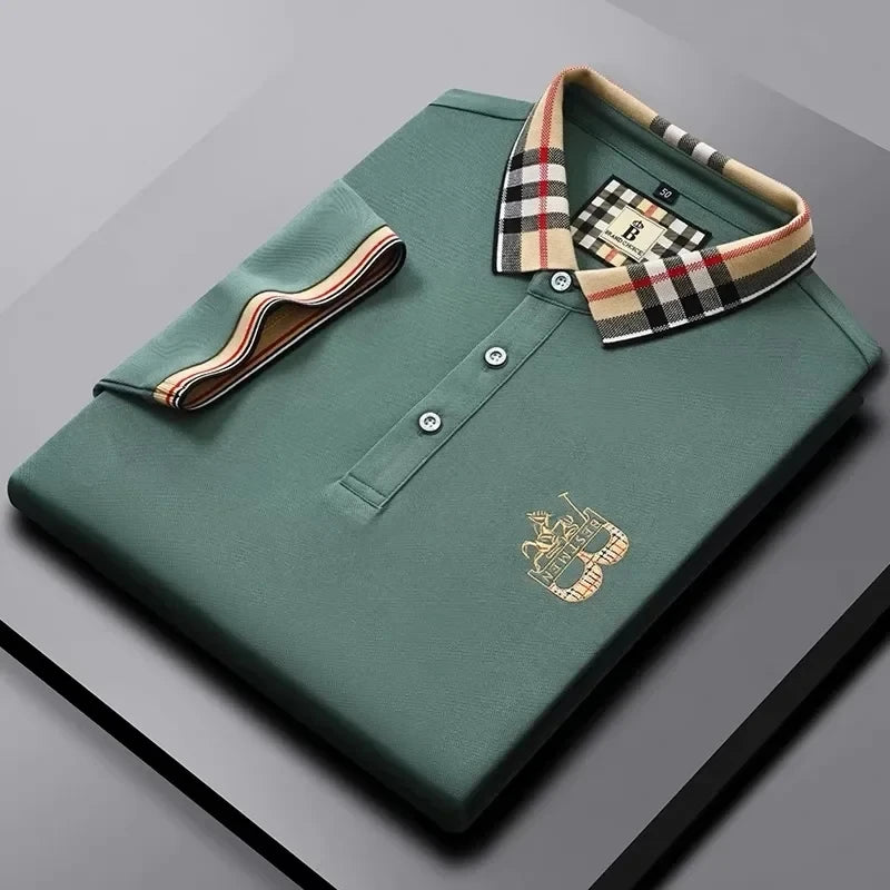 Men's short sleeved luxury brand POLO shirt summer new jacquard design fashionable classic golf top soft breathable T-shirt