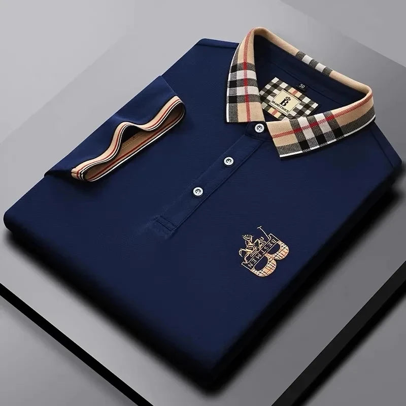 Men's short sleeved luxury brand POLO shirt summer new jacquard design fashionable classic golf top soft breathable T-shirt