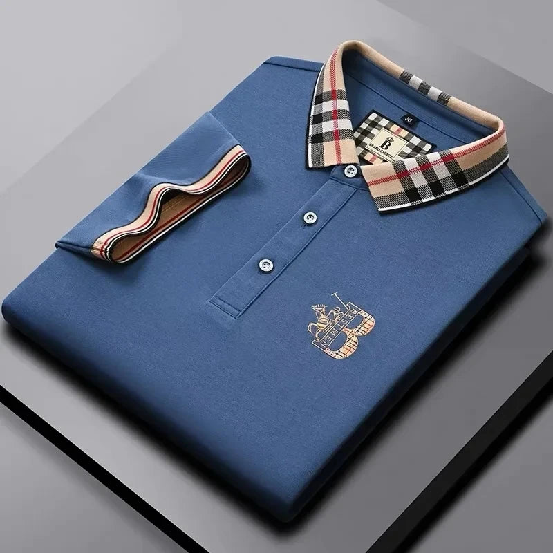 Men's short sleeved luxury brand POLO shirt summer new jacquard design fashionable classic golf top soft breathable T-shirt