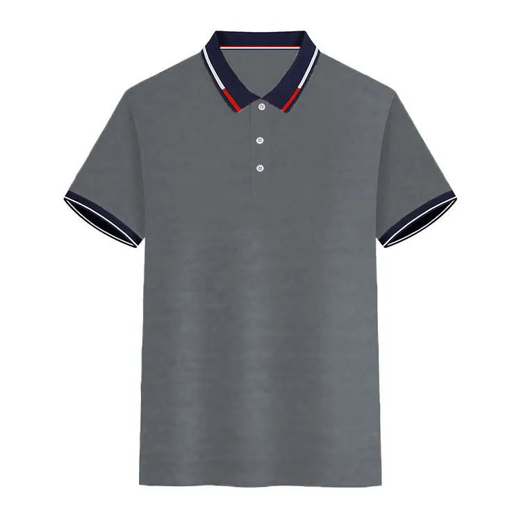 Men's short-sleeved top Short-sleeved daily casual lapel casual short-sleeved button-down T-shirt Men's casual top T-shirt